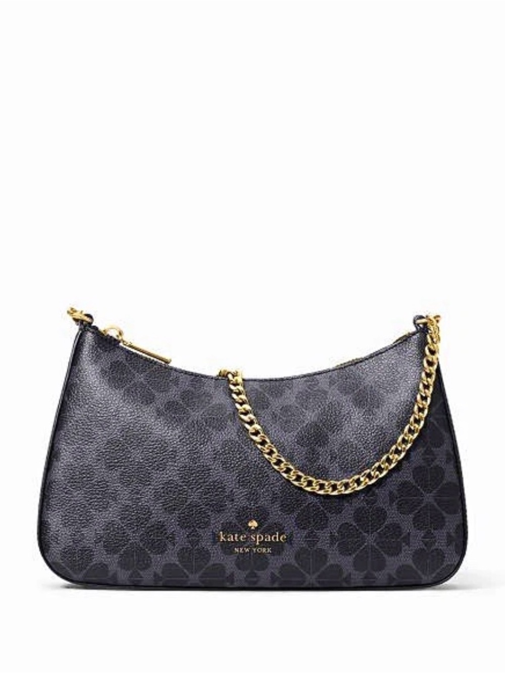 kate spade Black Floral-Print Chain Shoulder Bag